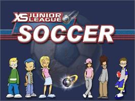 Title screen of Xs Junior League Soccer on the Sony Playstation 2.