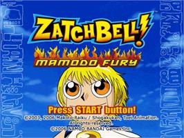 Title screen of Zatchbell! - Mamodo Fury on the Sony Playstation 2.