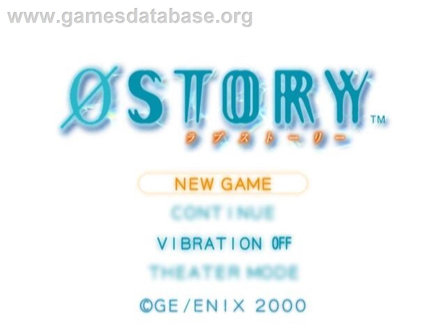 0 Story - Sony Playstation 2 - Artwork - Title Screen