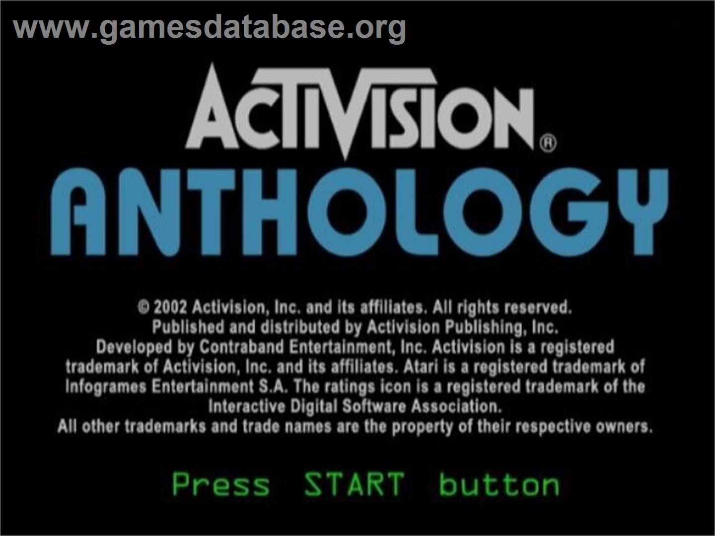 Activision Anthology - Sony Playstation 2 - Artwork - Title Screen