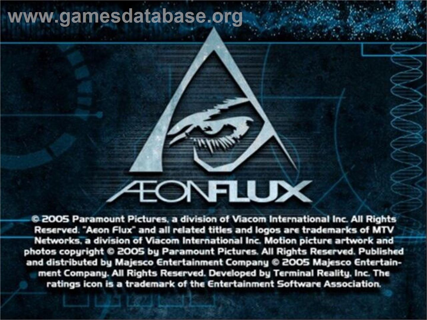Aeon Flux - Sony Playstation 2 - Artwork - Title Screen