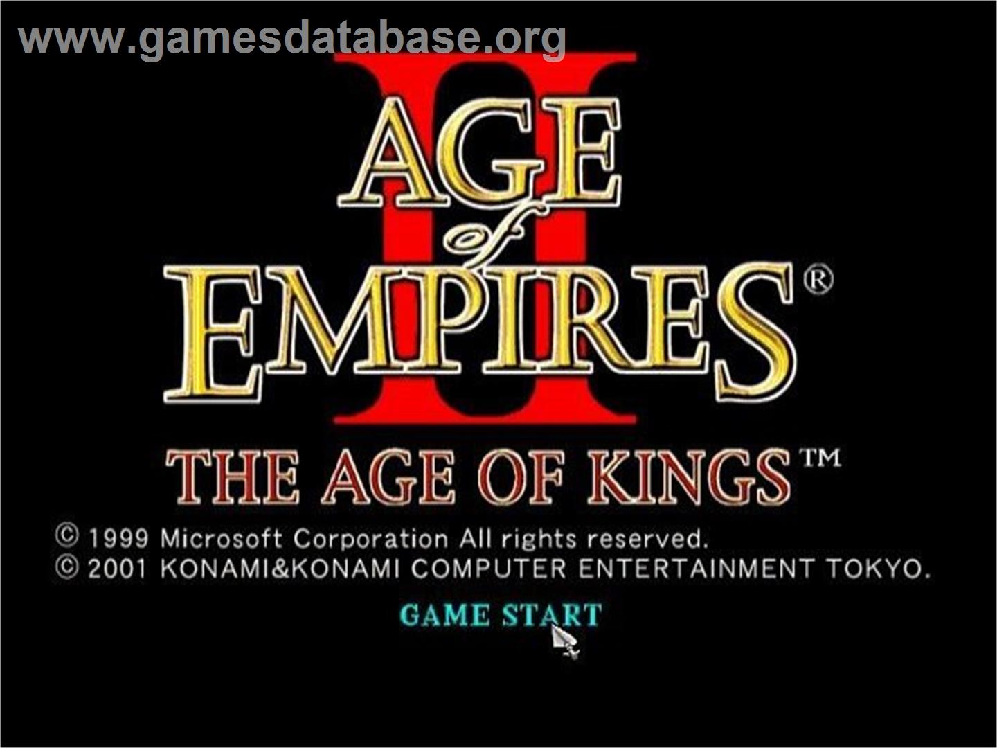 Age Of Empires 2 - The Age Of Kings - Sony Playstation 2 - Artwork - Title Screen