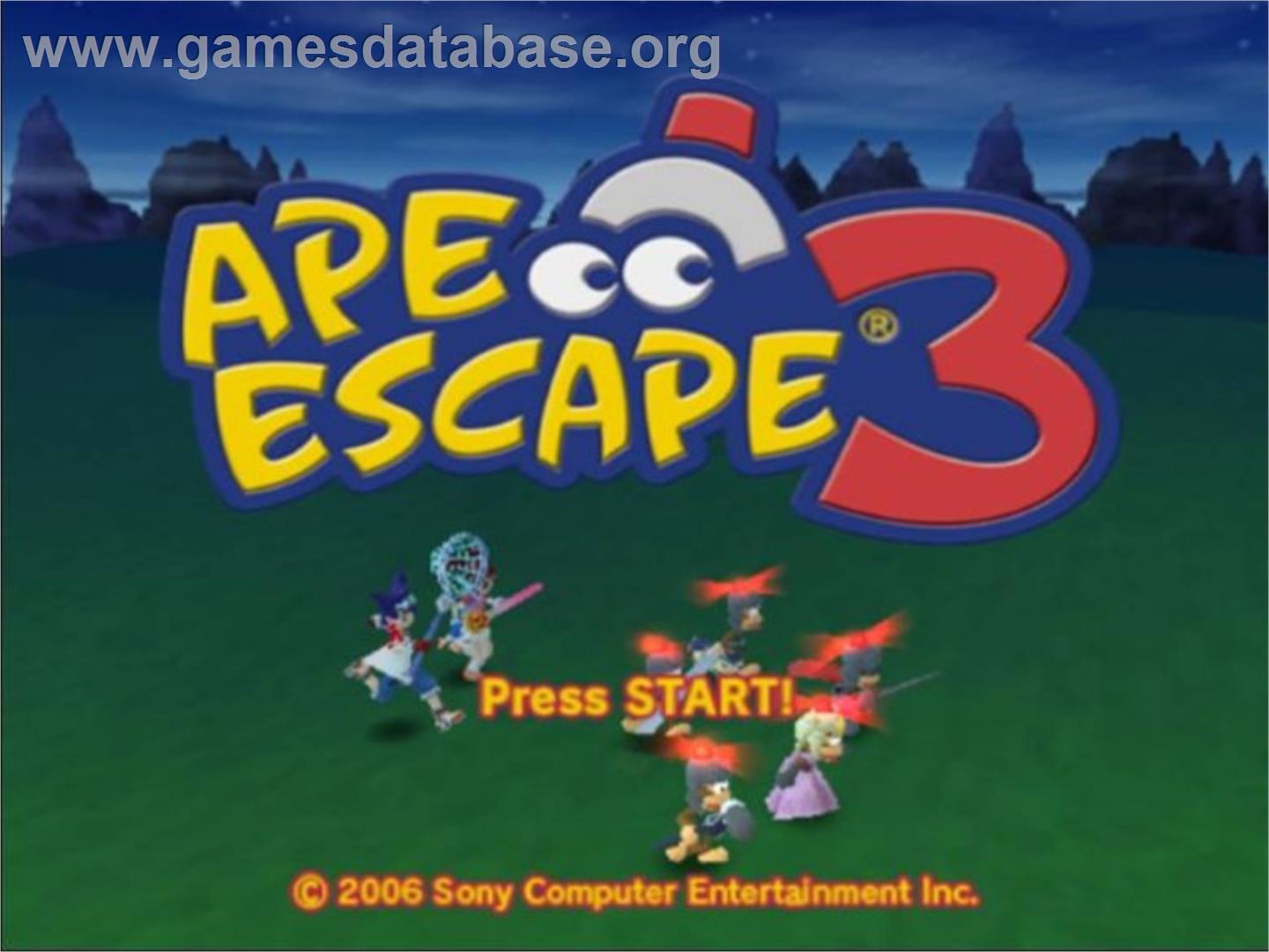 Ape Escape 3 - Sony Playstation 2 - Artwork - Title Screen