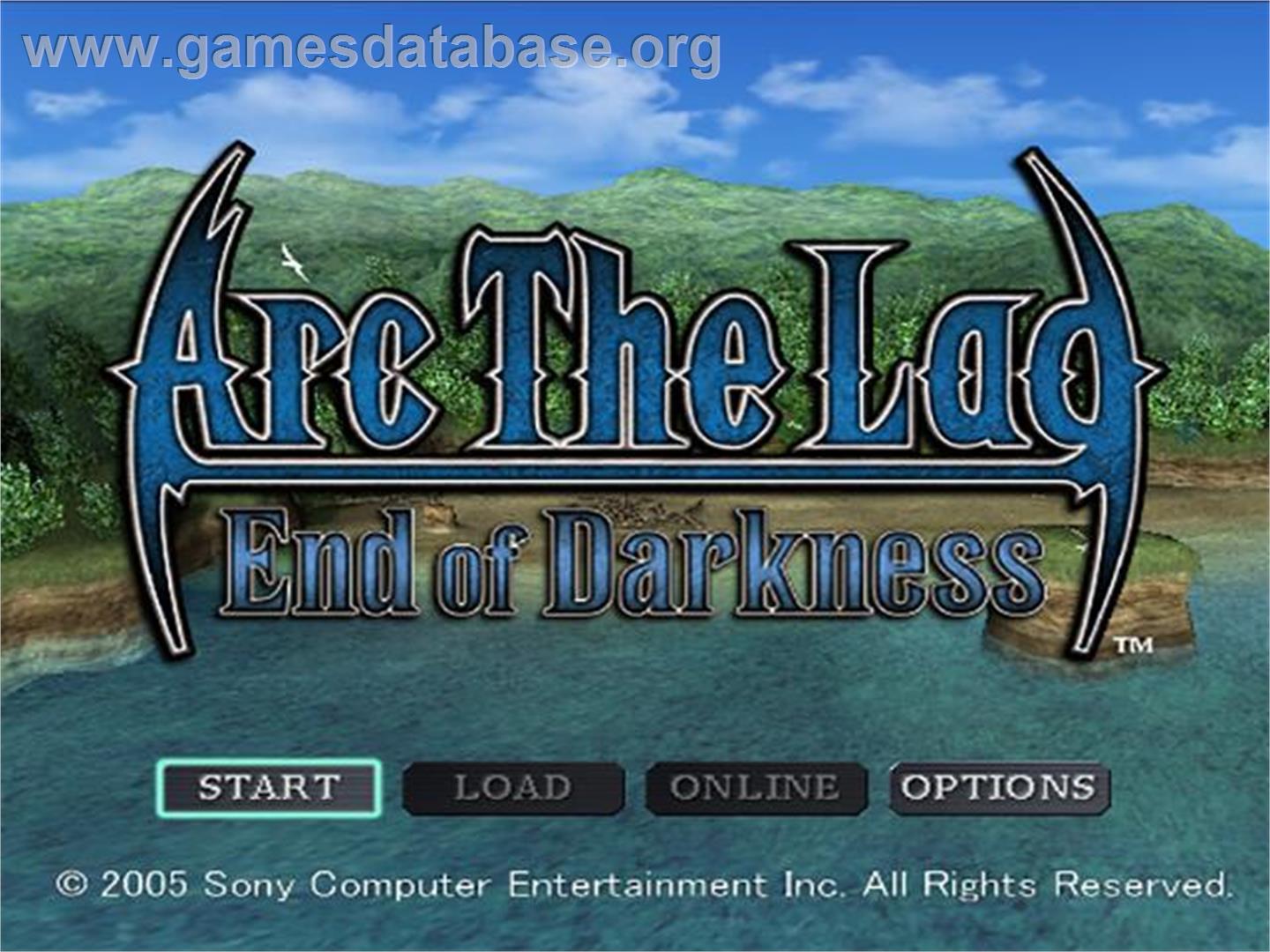 Arc The Lad - End Of Darkness - Sony Playstation 2 - Artwork - Title Screen