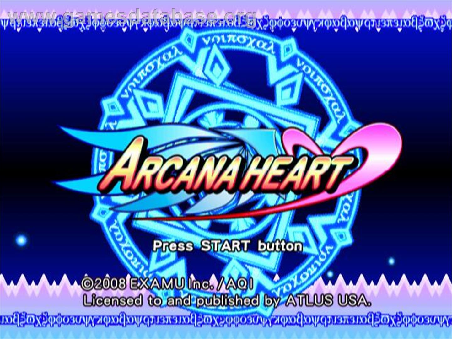 Arcana Heart - Sony Playstation 2 - Artwork - Title Screen