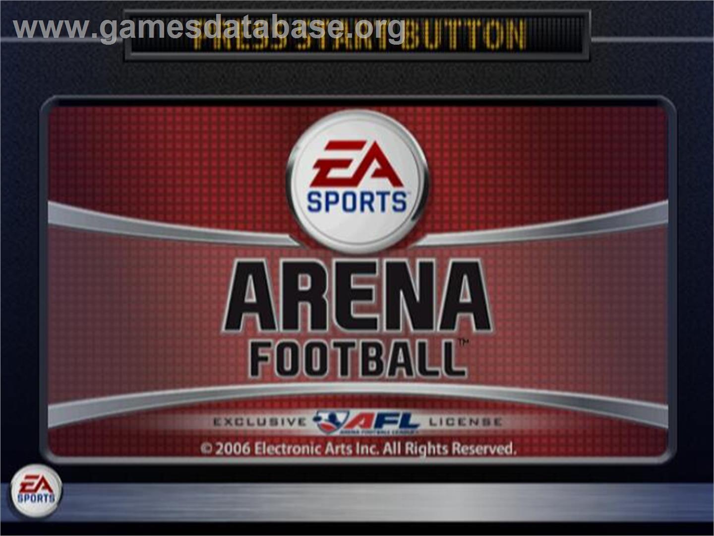 Arena Football - Sony Playstation 2 - Artwork - Title Screen
