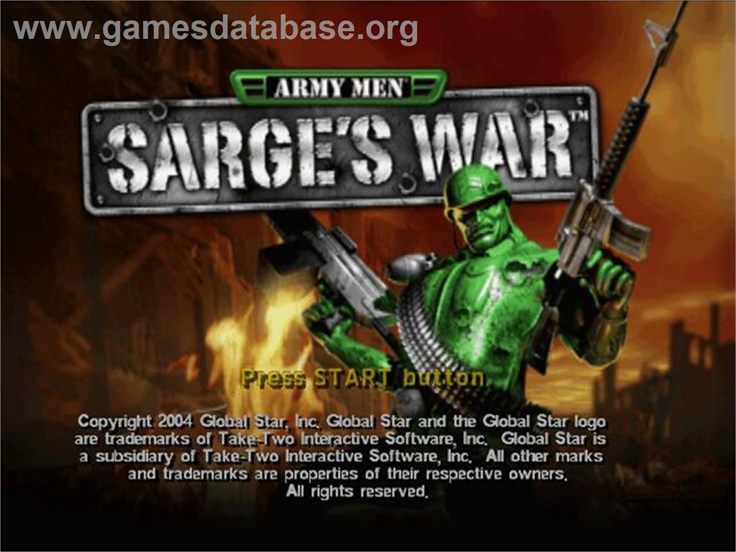 Army Men - Sarge's War - Sony Playstation 2 - Artwork - Title Screen