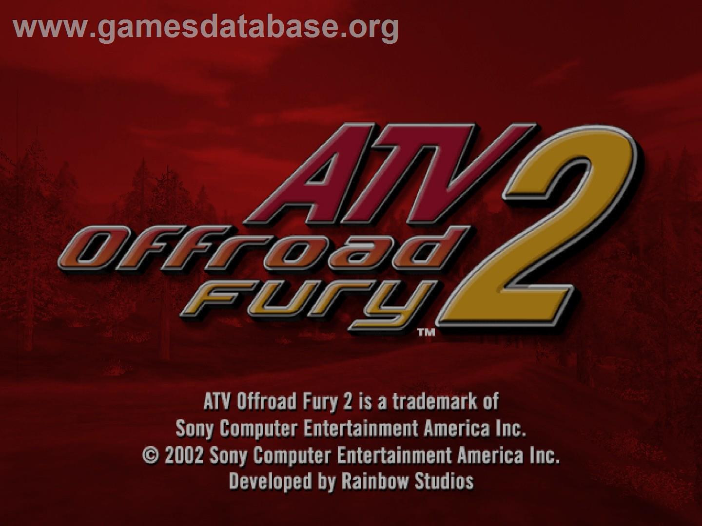 Atv Off Road Fury 2 - Sony Playstation 2 - Artwork - Title Screen
