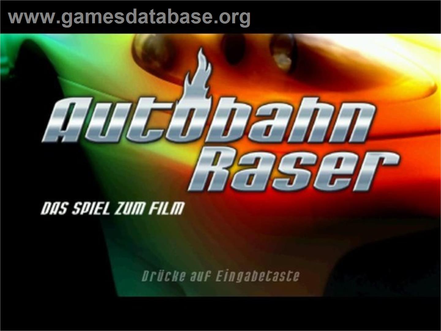 Autobahn Raser - Das Spiel Zum Film - Sony Playstation 2 - Artwork - Title Screen