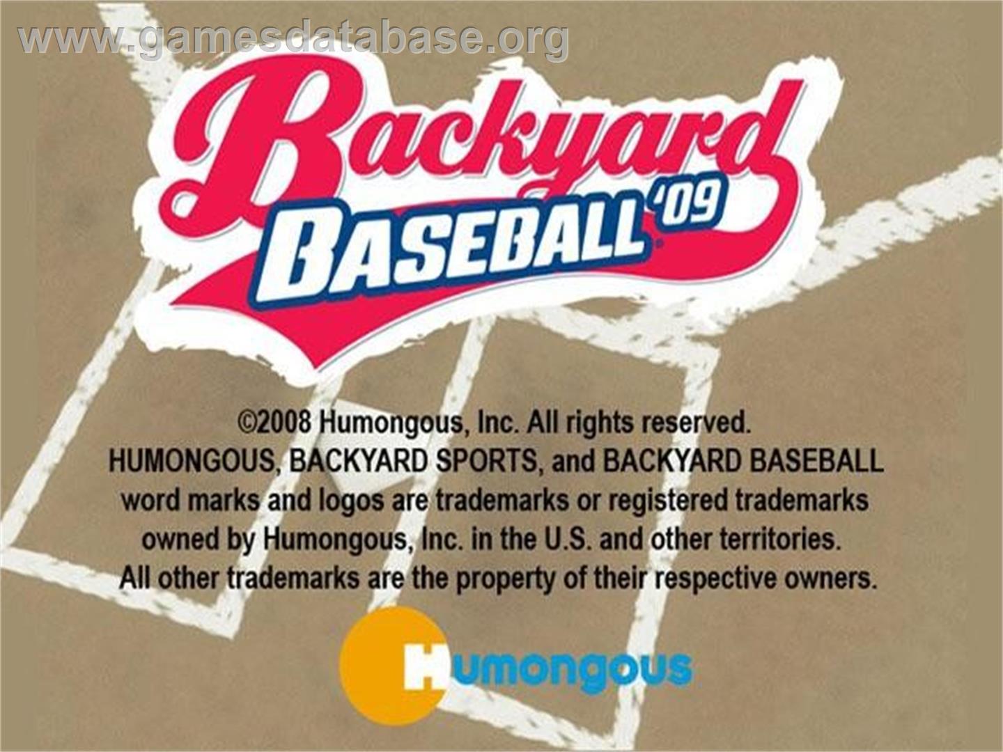 Backyard Baseball '09 - Sony Playstation 2 - Artwork - Title Screen