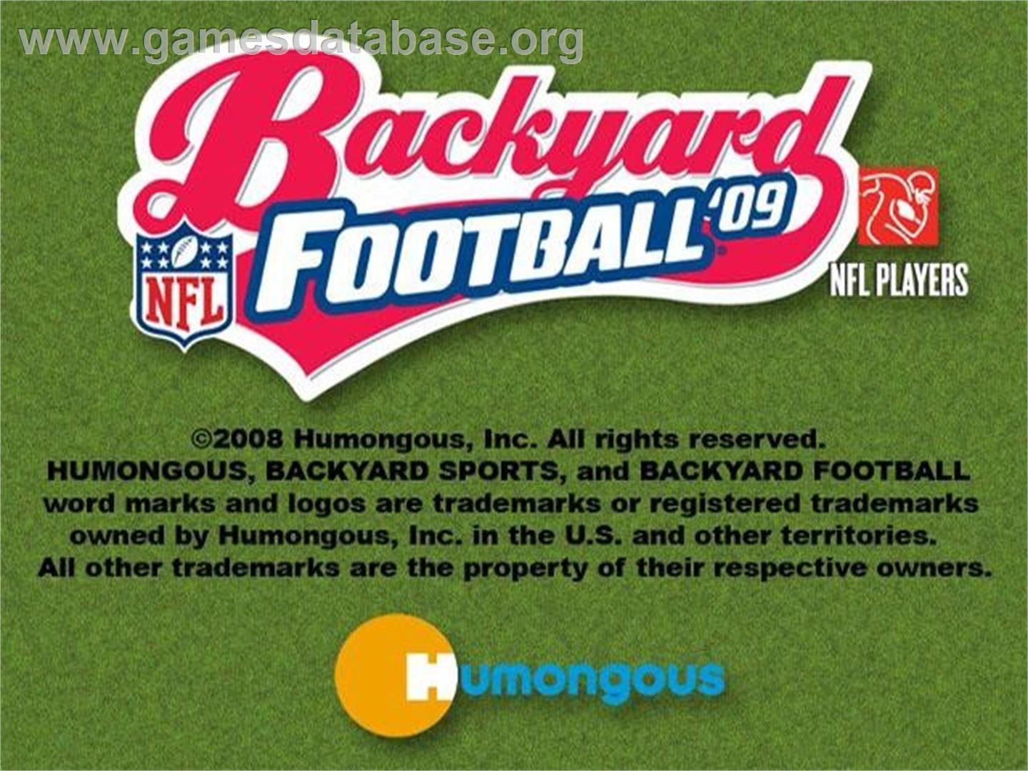 Backyard Football '09 - Sony Playstation 2 - Artwork - Title Screen