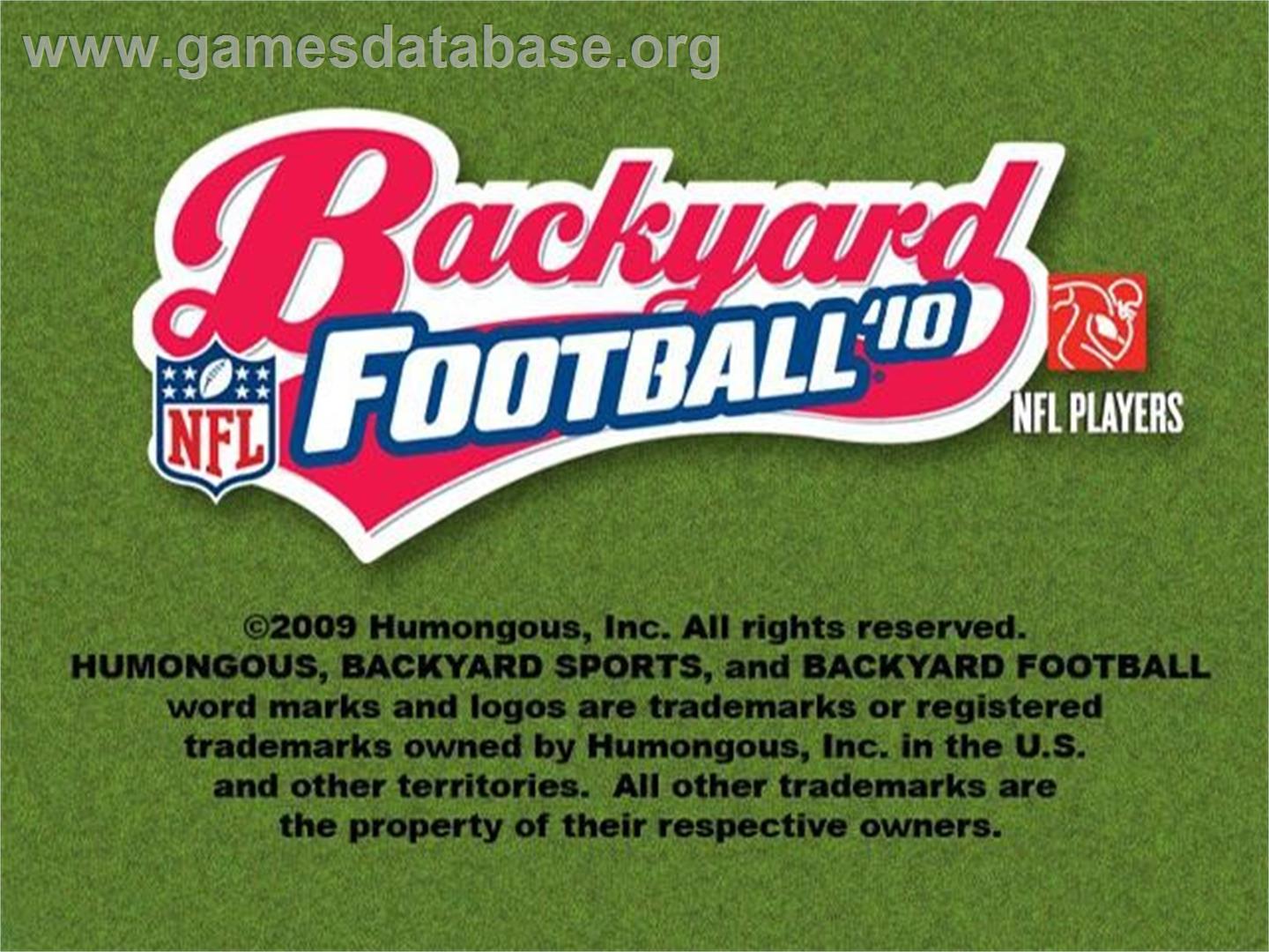 Backyard Football '10 - Sony Playstation 2 - Artwork - Title Screen