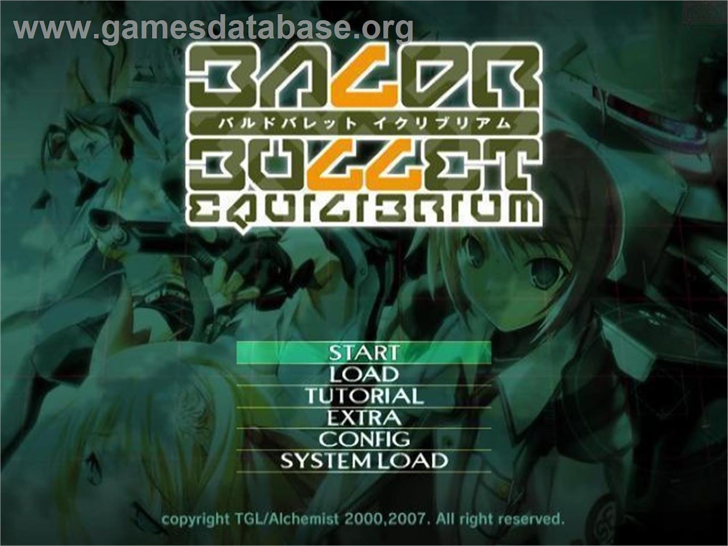 Baldr Bullet Equilibrium - Sony Playstation 2 - Artwork - Title Screen
