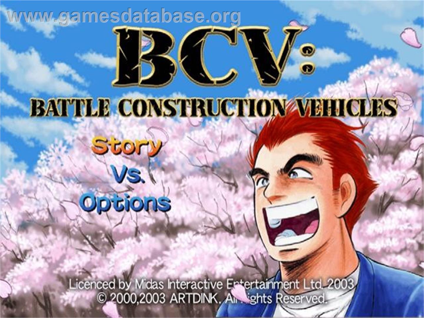 Bcv - Battle Construction Vehicles - Sony Playstation 2 - Artwork - Title Screen
