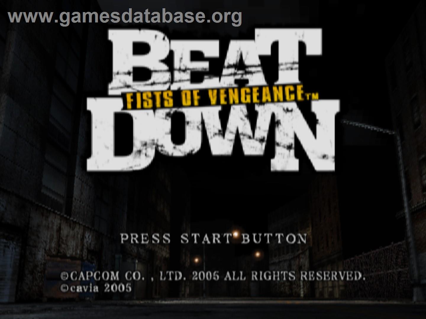 Beat Down - Fists Of Vengeance - Sony Playstation 2 - Artwork - Title Screen