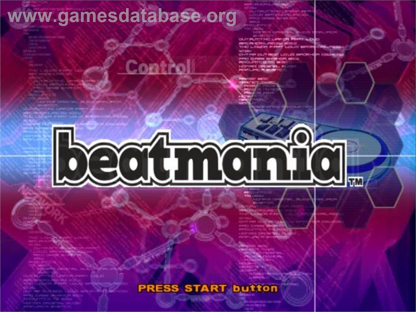 Beat Mania - Sony Playstation 2 - Artwork - Title Screen