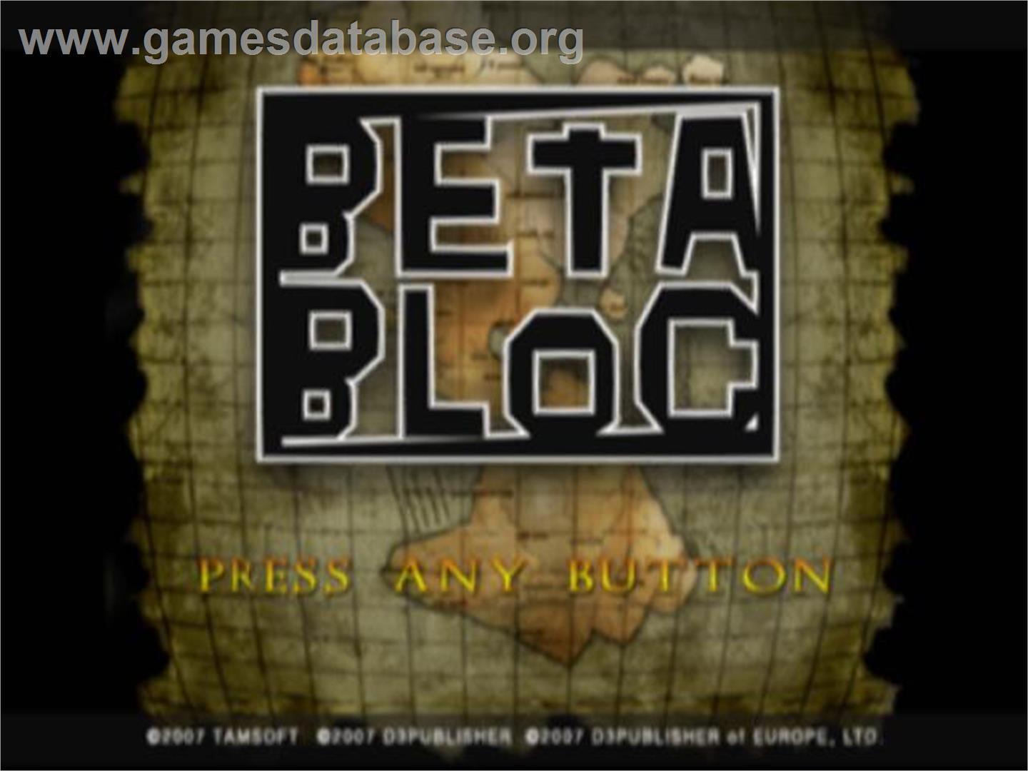 Beta Bloc - Sony Playstation 2 - Artwork - Title Screen