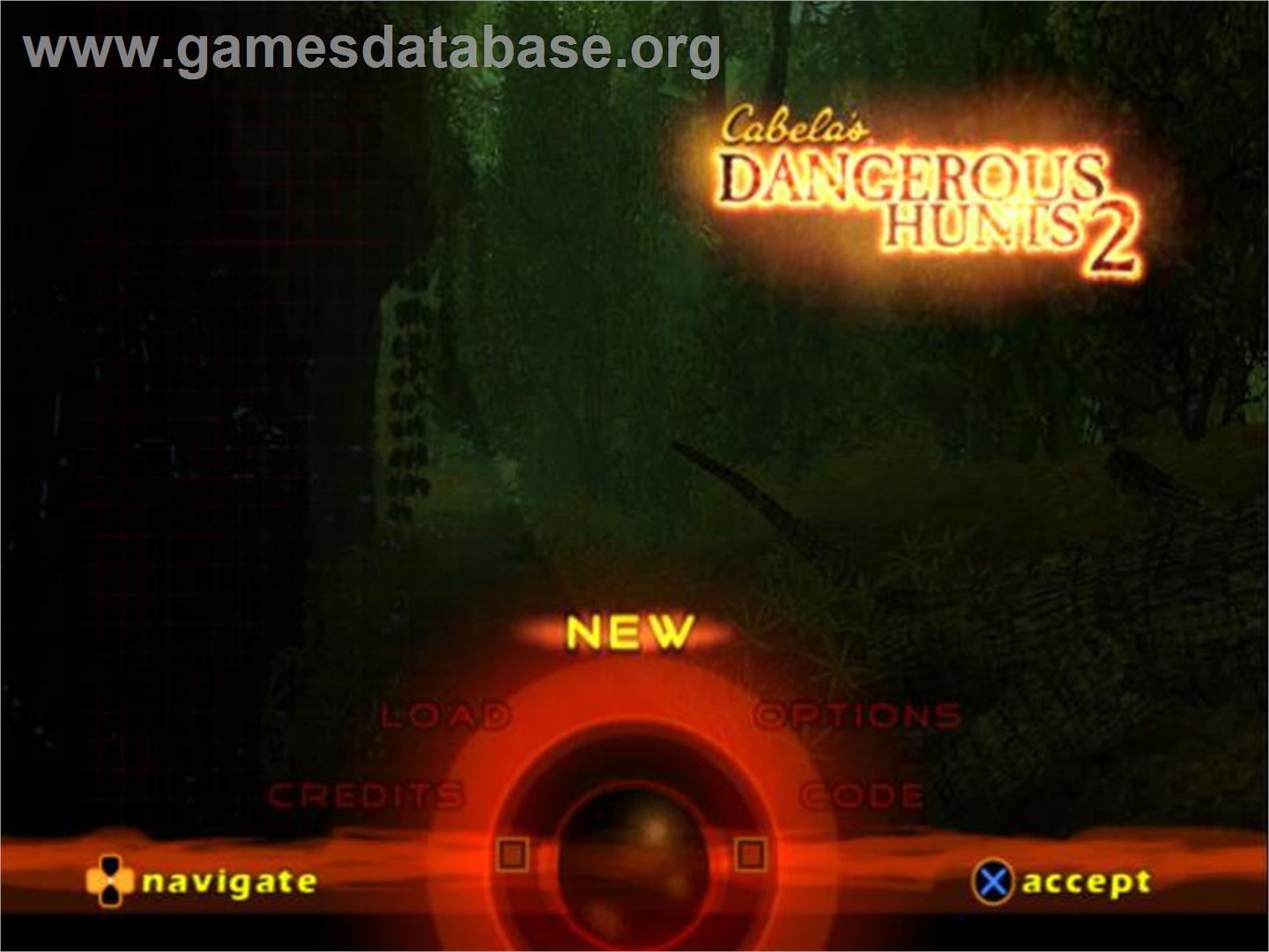 Cabela's Dangerous Hunts 2 - Sony Playstation 2 - Artwork - Title Screen