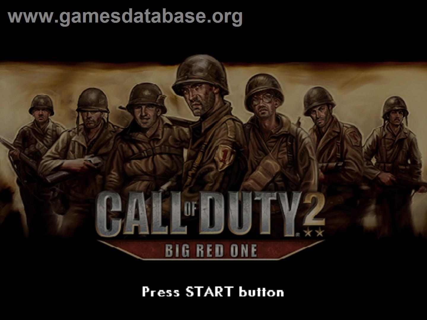Call Of Duty 2 - Big Red One - Sony Playstation 2 - Artwork - Title Screen