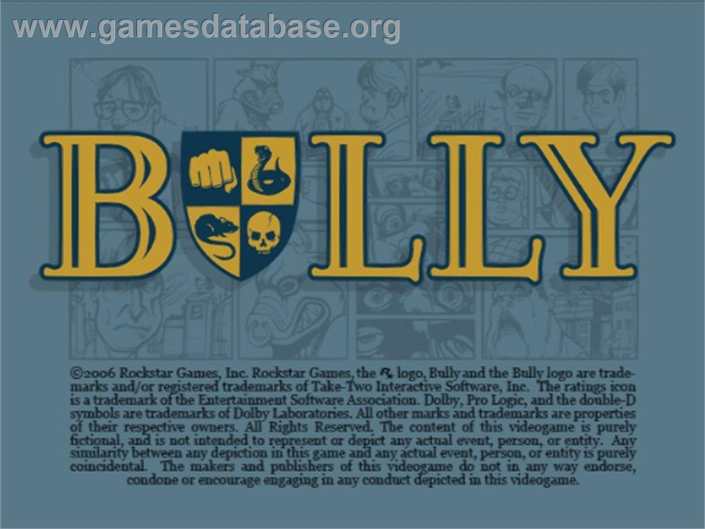 Canis Canem Edit / Bully - Sony Playstation 2 - Artwork - Title Screen
