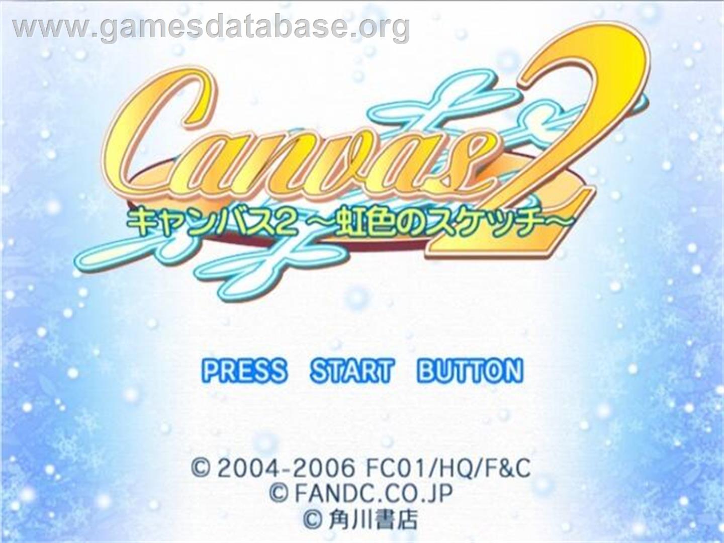 Canvas 2 - Nijiiro No Sketch - Sony Playstation 2 - Artwork - Title Screen