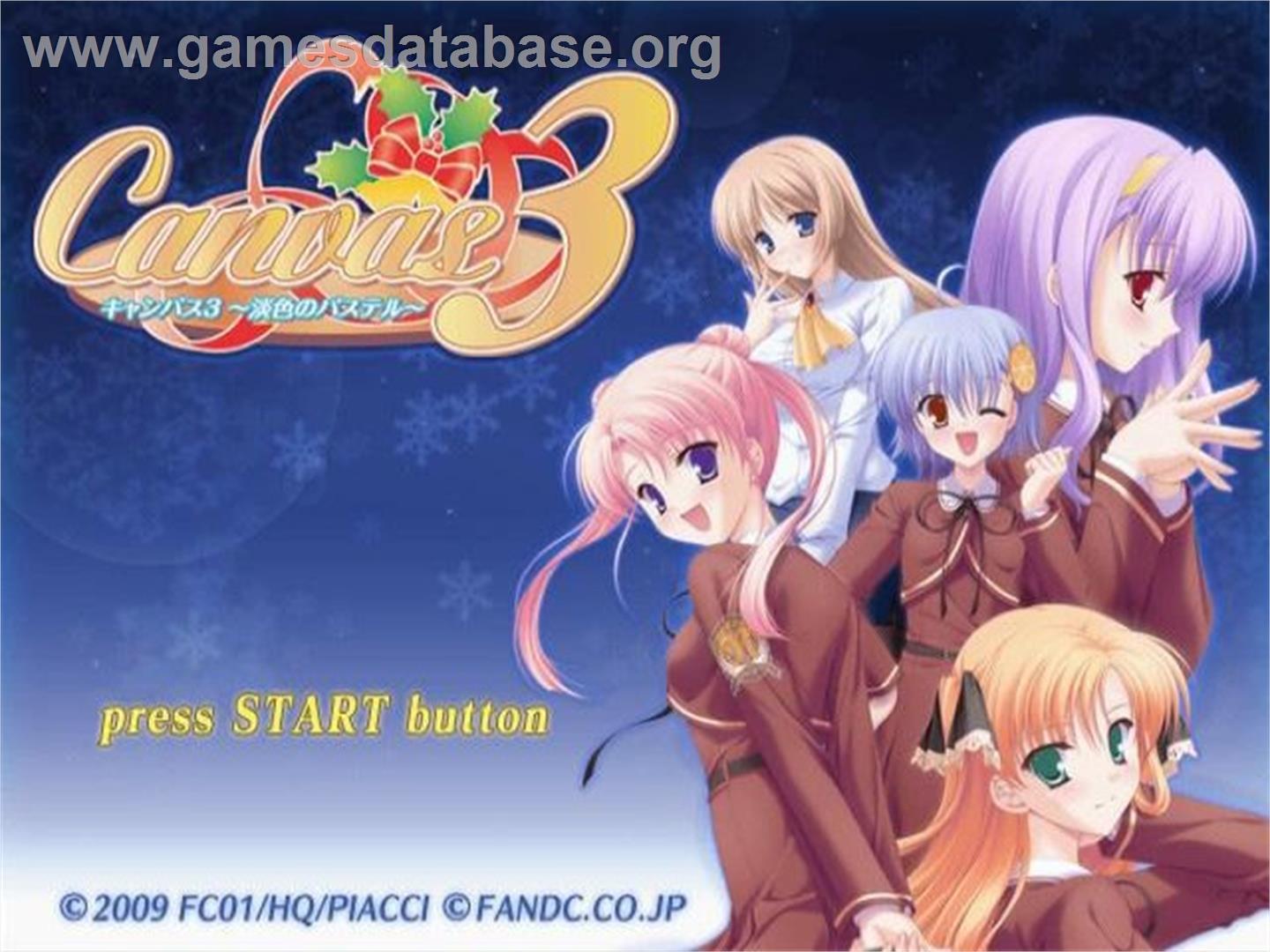 Canvas 3 - Tanshoku No Pastel - Sony Playstation 2 - Artwork - Title Screen