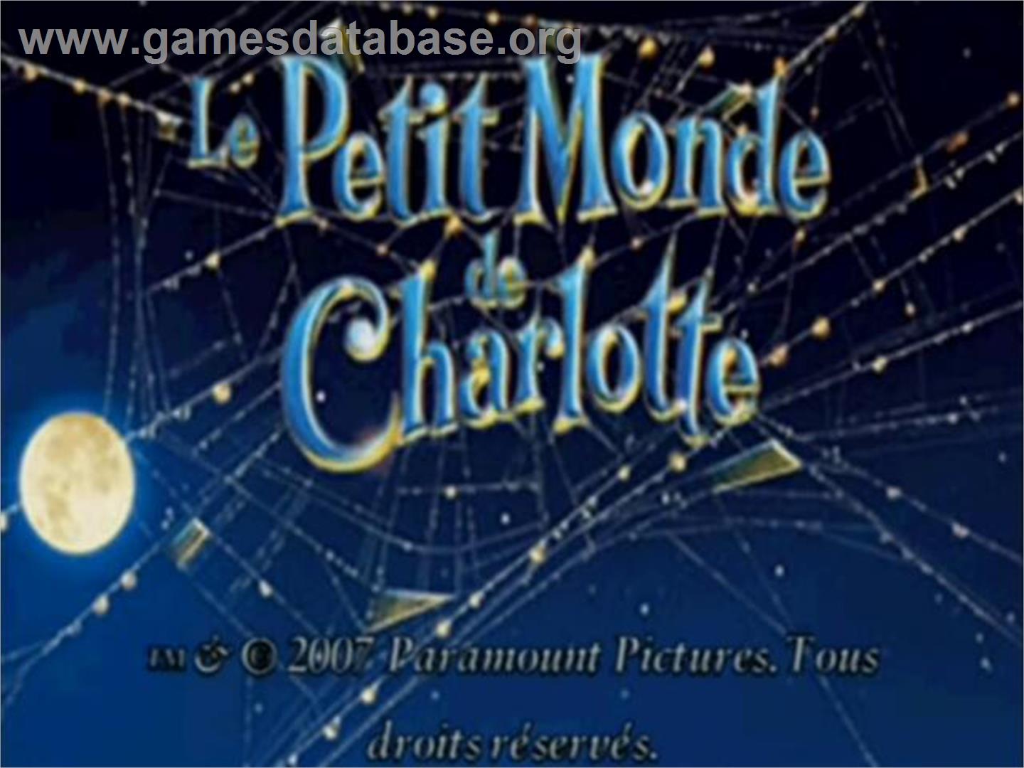 Charlotte's Web - Sony Playstation 2 - Artwork - Title Screen