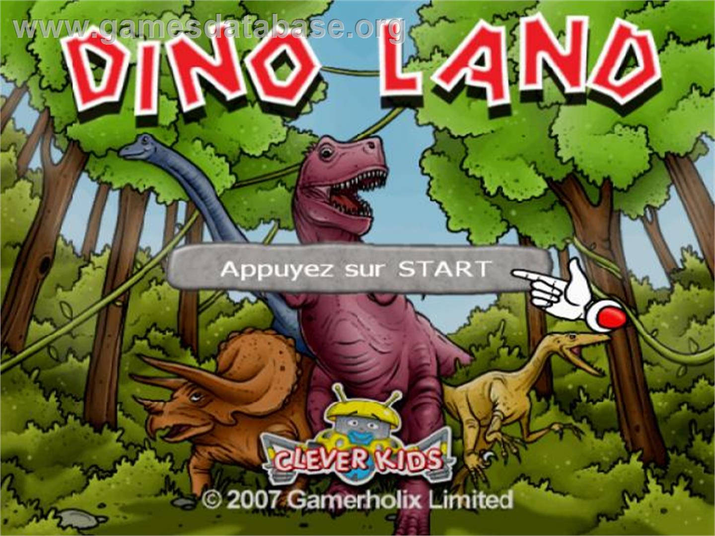 Clever Kids - Dino Land - Sony Playstation 2 - Artwork - Title Screen