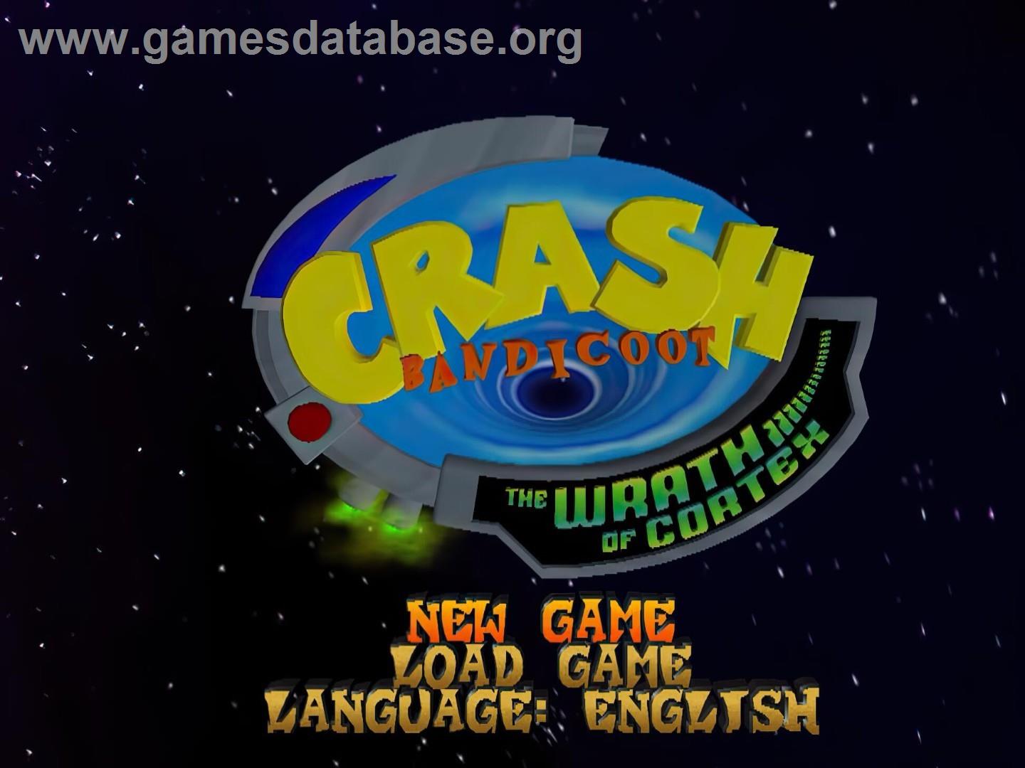 Crash Bandicoot - The Wrath of Cortex - Sony Playstation 2 - Artwork - Title Screen