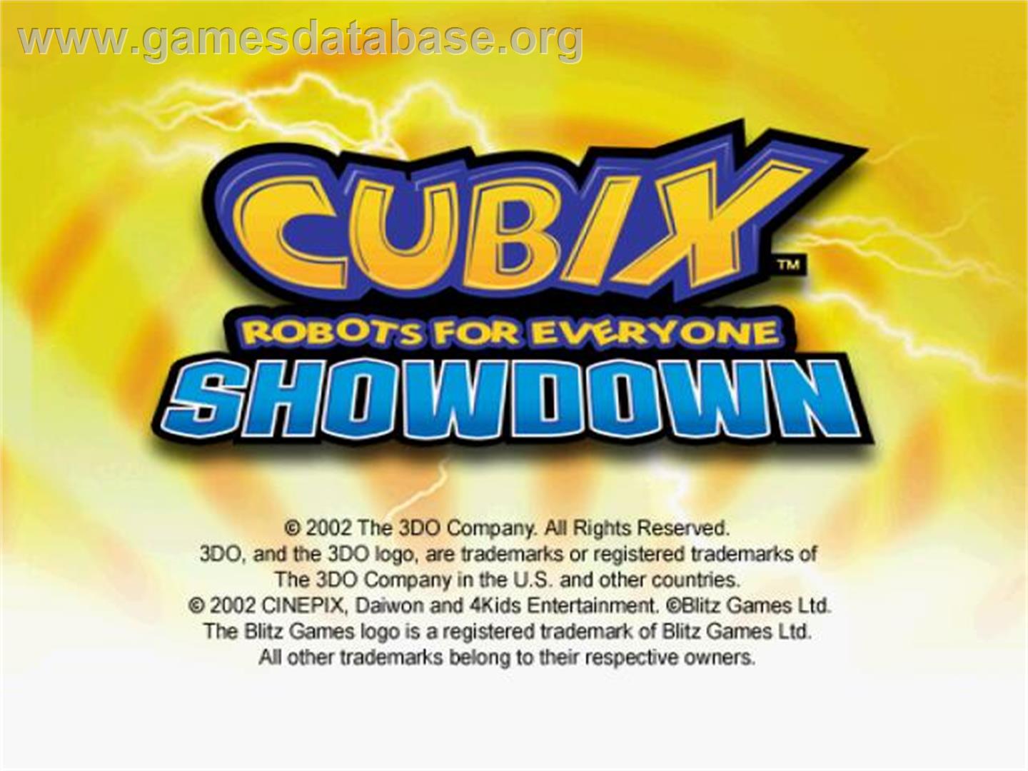 Cubix Robots For Everyone - Showdown - Sony Playstation 2 - Artwork - Title Screen