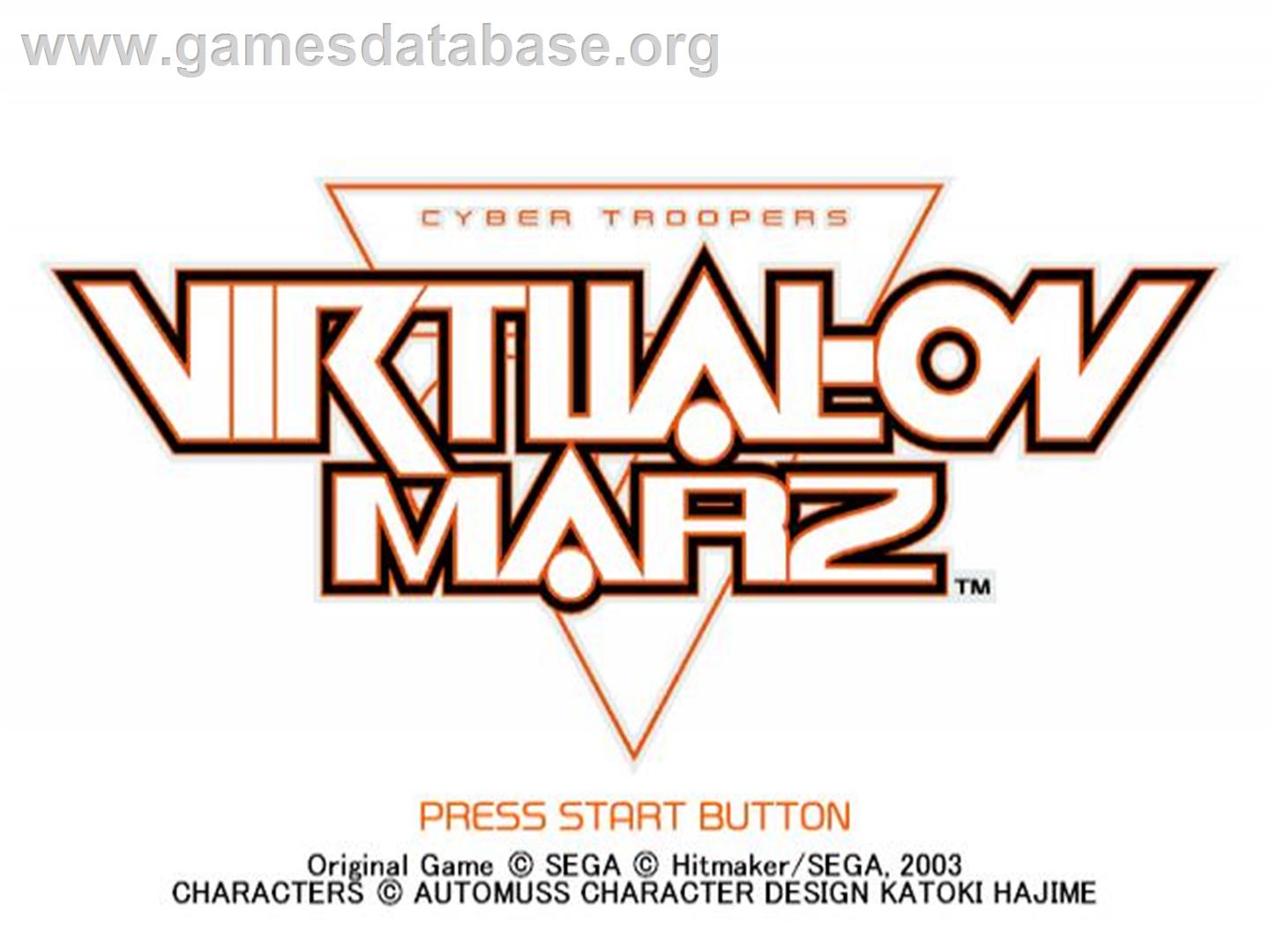 Cyber Troopers - Virtual-On Marz - Sony Playstation 2 - Artwork - Title Screen