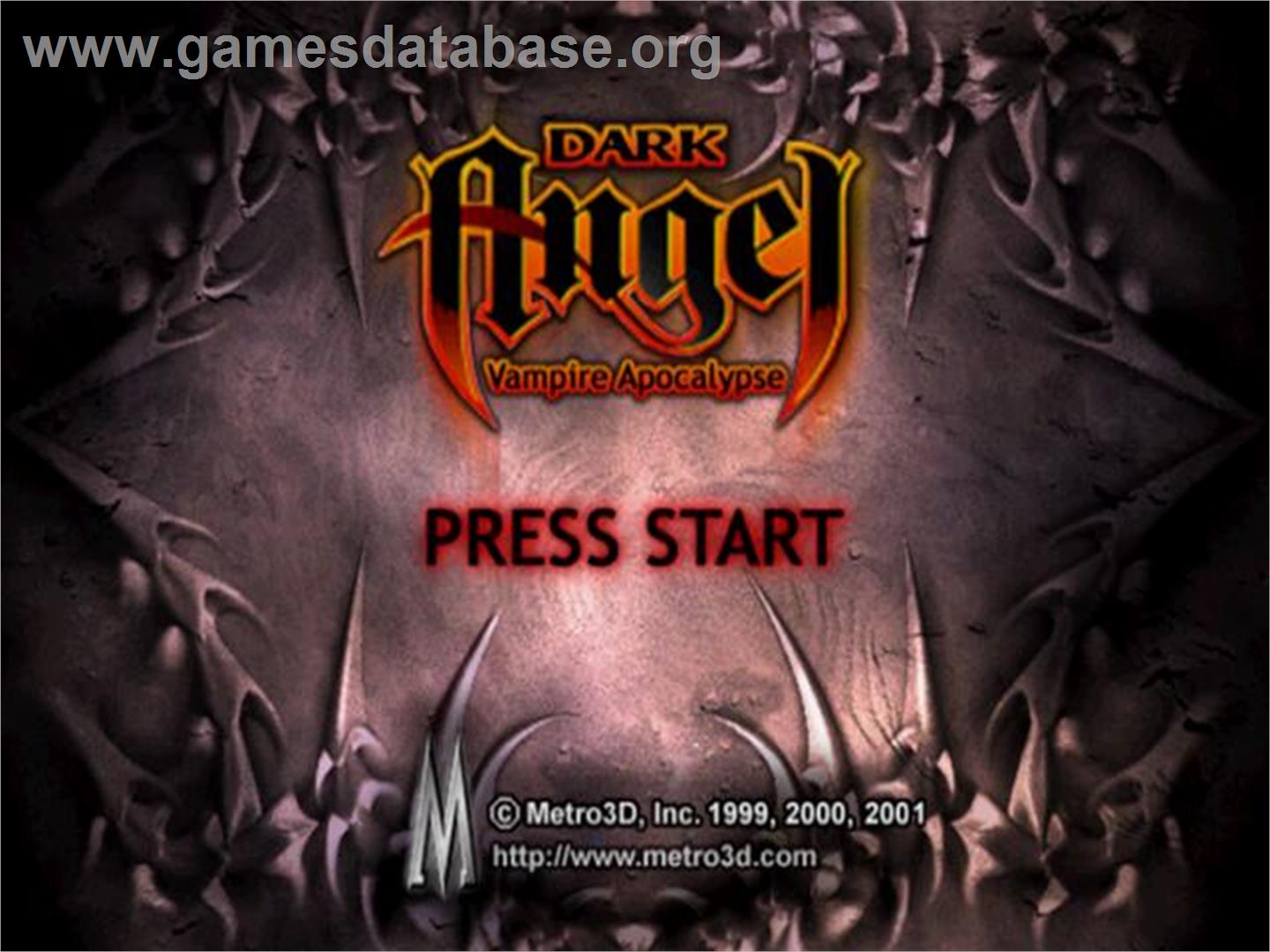Dark Angel - Vampire Apocalypse - Sony Playstation 2 - Artwork - Title Screen