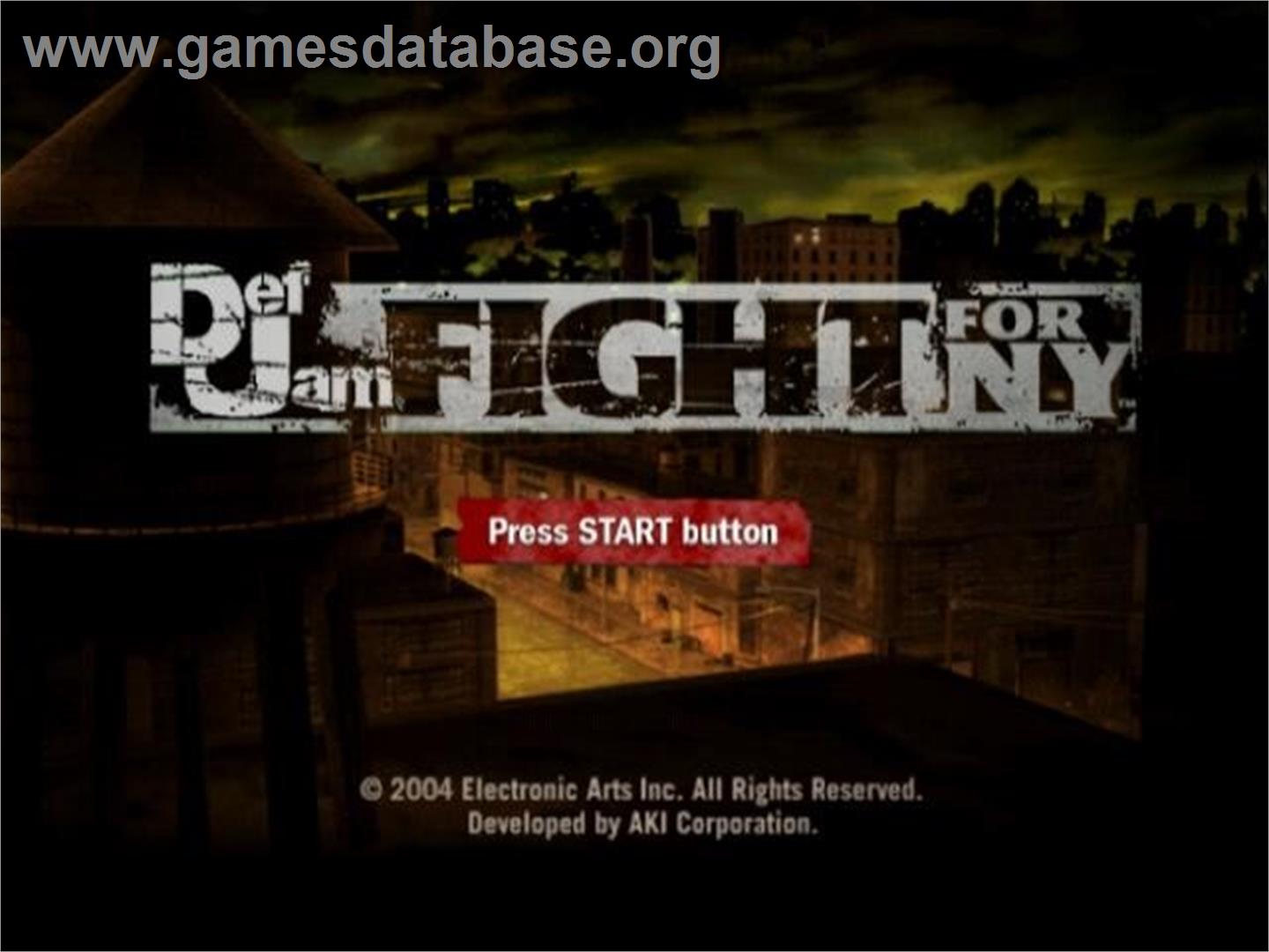 Def Jam Fight For Ny - Sony Playstation 2 - Artwork - Title Screen