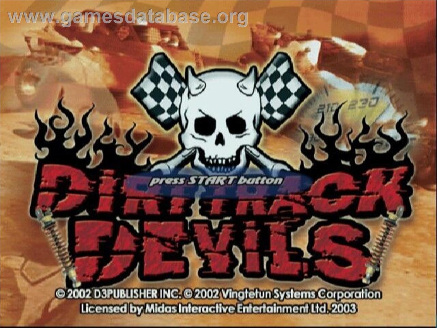 Dirt Track Devils - Sony Playstation 2 - Artwork - Title Screen