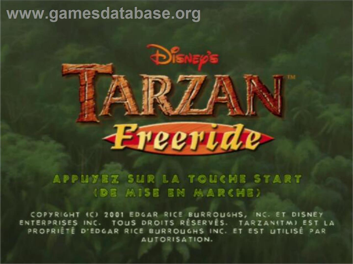 Disney's Tarzan - Freeride - Sony Playstation 2 - Artwork - Title Screen