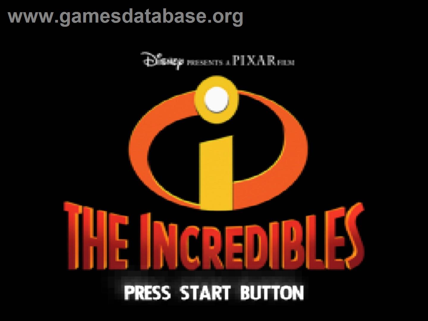 Disney Pixar The Incredibles - Sony Playstation 2 - Artwork - Title Screen