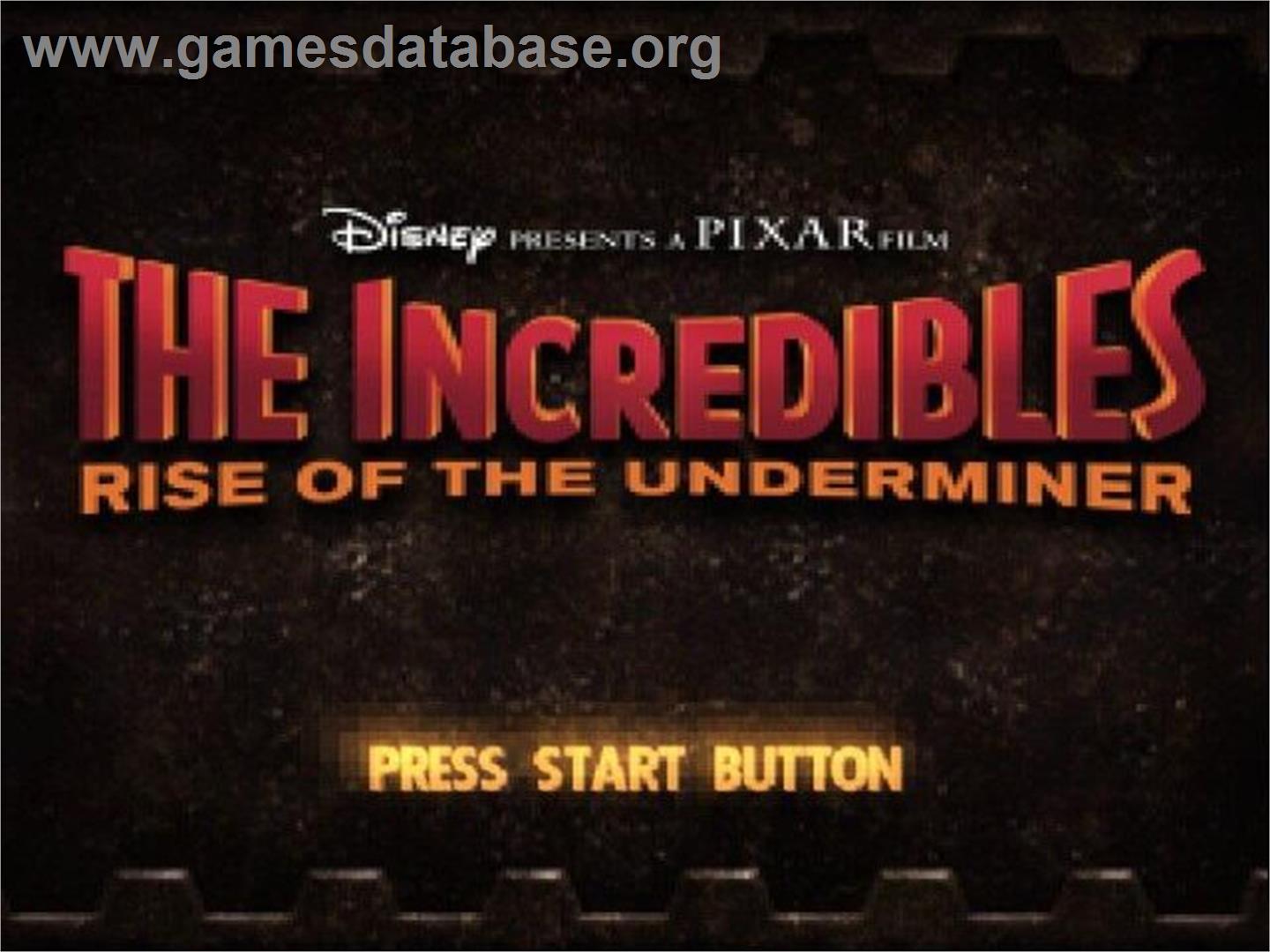 Disney Pixar The Incredibles - Rise Of The Underminer - Sony Playstation 2 - Artwork - Title Screen