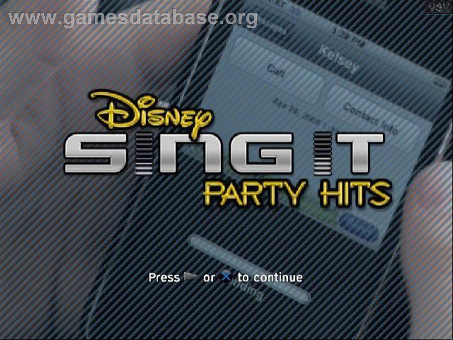 Disney Sing It - Pop Party - Sony Playstation 2 - Artwork - Title Screen