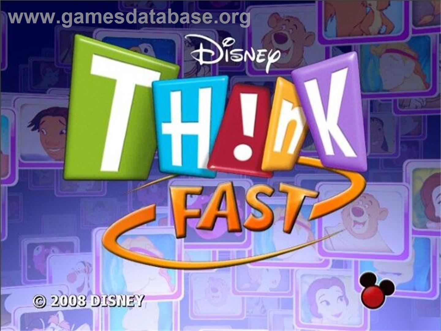 Disney Th!nk Fast - Sony Playstation 2 - Artwork - Title Screen