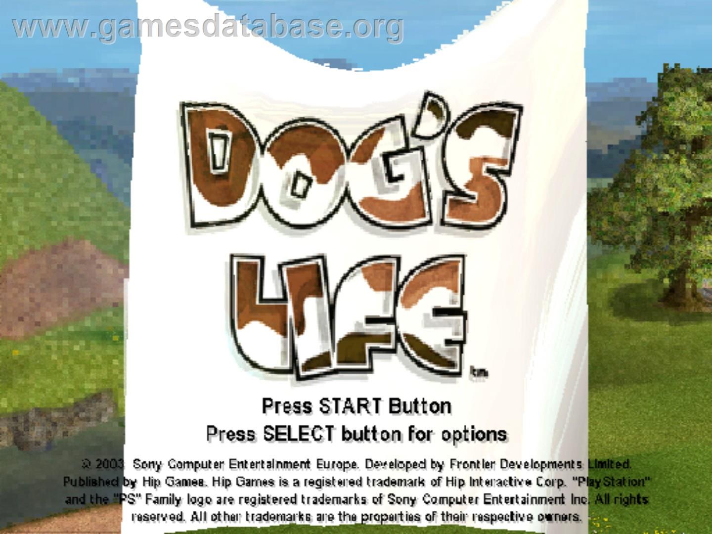 Dog's Life - Sony Playstation 2 - Artwork - Title Screen