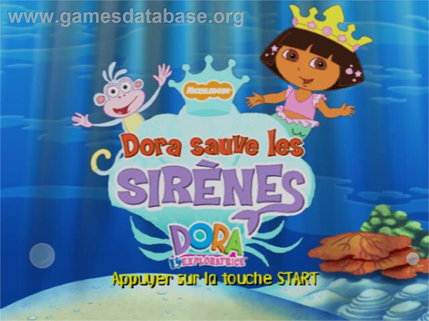 Dora The Explorer - Dora Saves The Mermaids - Sony Playstation 2 - Artwork - Title Screen