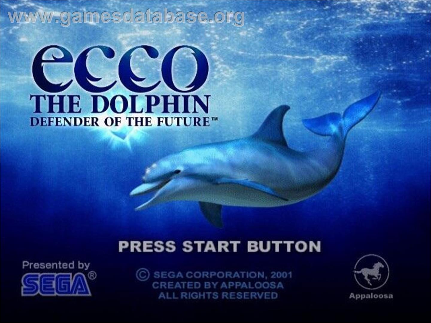 Ecco The Dolphin - Defender Of The Future - Sony Playstation 2 - Artwork - Title Screen
