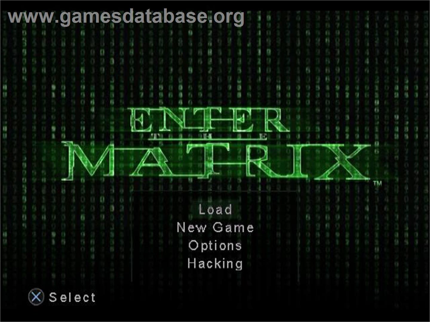 Enter The Matrix - Sony Playstation 2 - Artwork - Title Screen