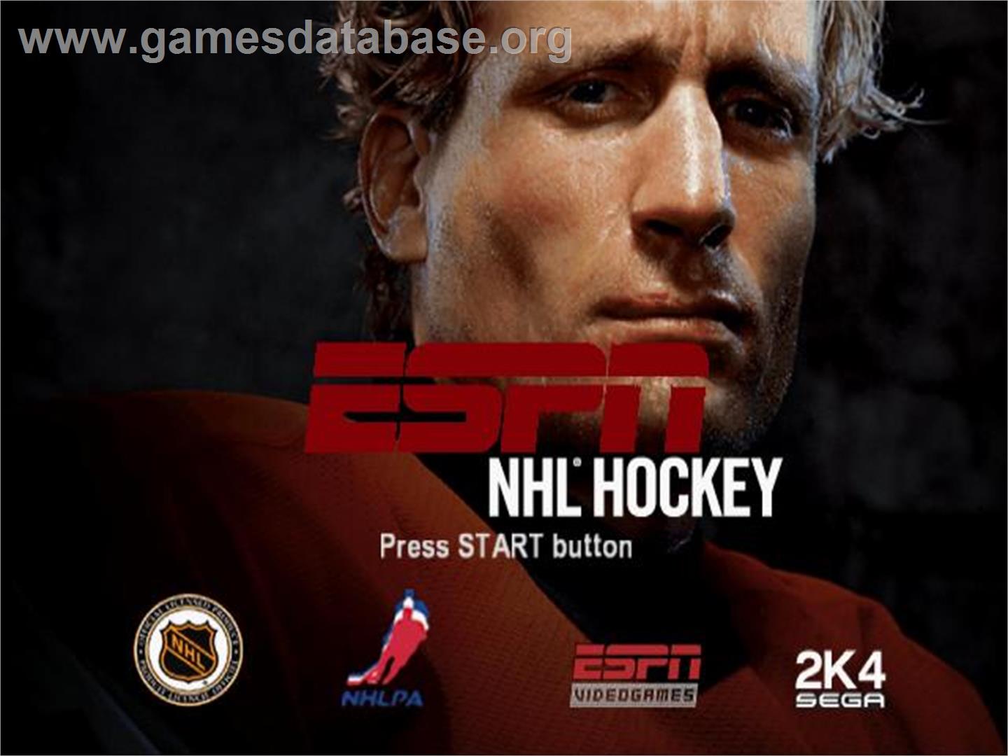 Espn Nhl Hockey - Sony Playstation 2 - Artwork - Title Screen