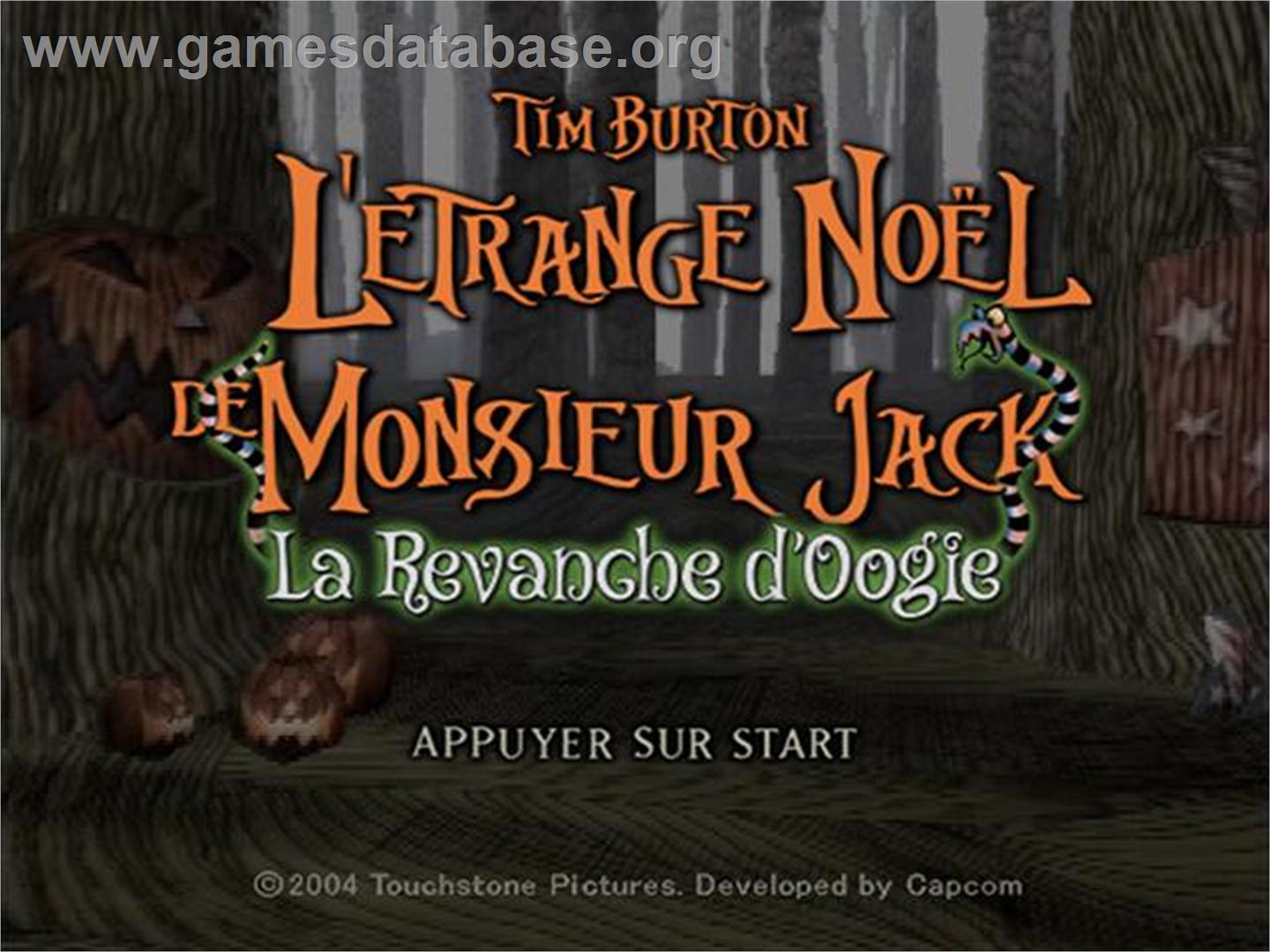 Etrange Noel De Monsieur Jack - La Revanche D'oogie, L' - Sony Playstation 2 - Artwork - Title Screen