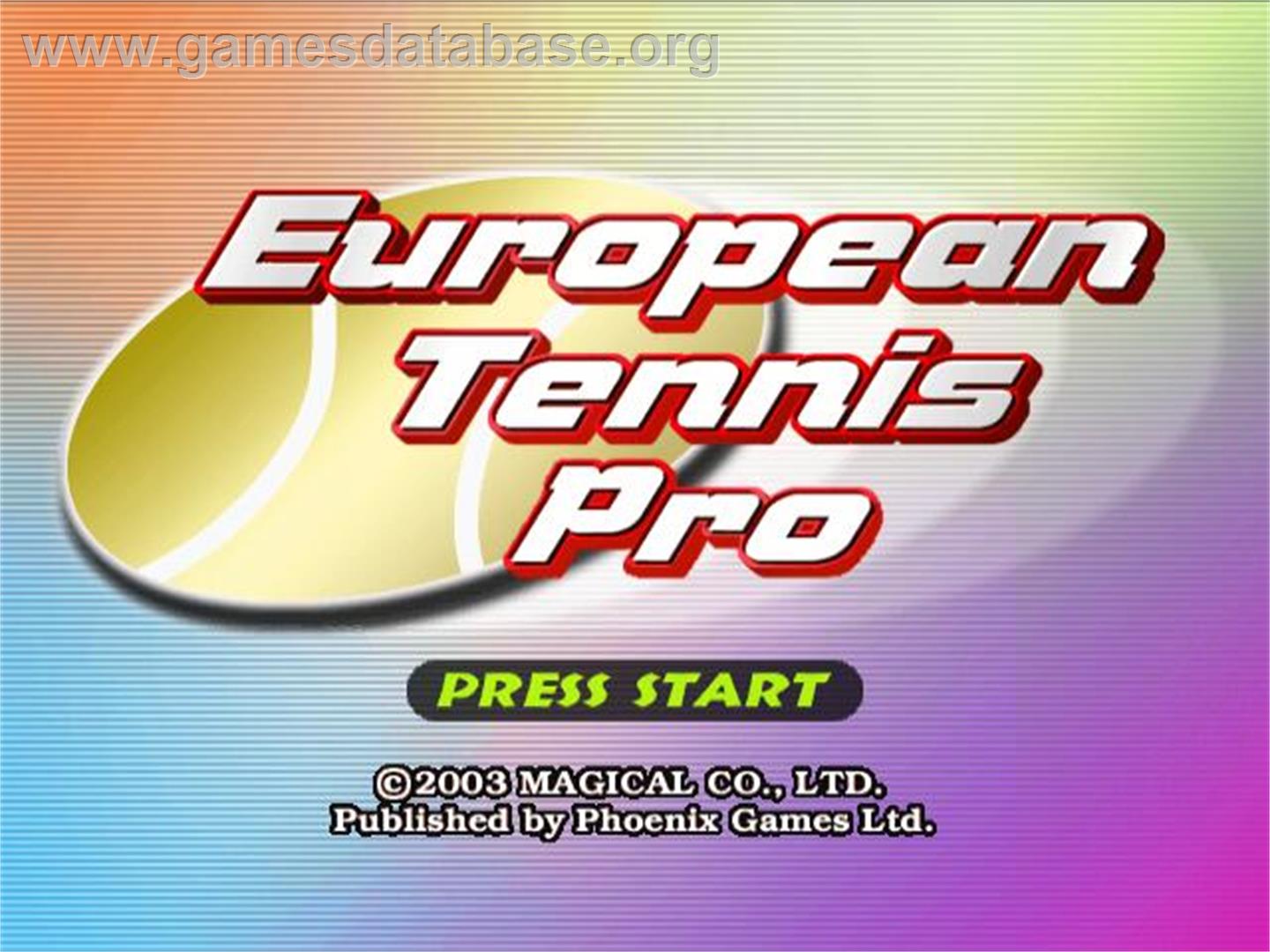 European Tennis Pro - Sony Playstation 2 - Artwork - Title Screen