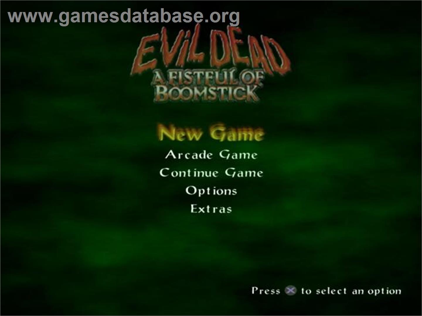 Evil Dead - A Fistful Of Boomstick - Sony Playstation 2 - Artwork - Title Screen