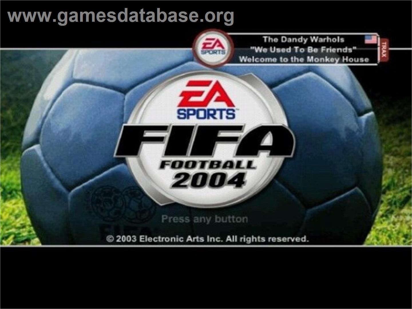 FIFA Football 2004 - Sony Playstation 2 - Artwork - Title Screen