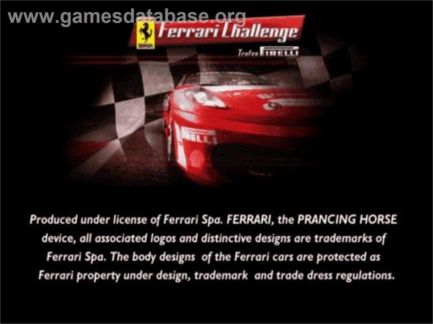 Ferrari Challenge - Trofeo Pirelli - Sony Playstation 2 - Artwork - Title Screen
