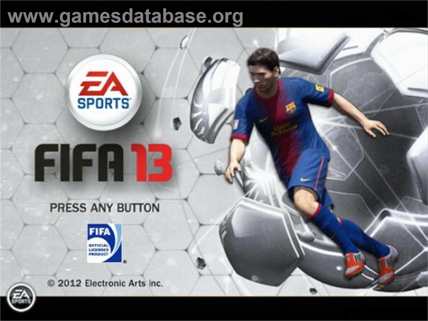 Fifa 13 - Sony Playstation 2 - Artwork - Title Screen